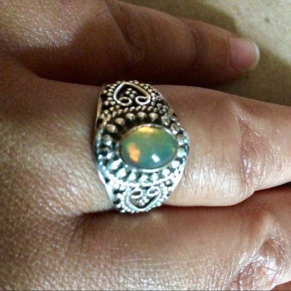 Genuine Gemstone Fire Opal 925 Sterling Silver - Picture 4 of 8